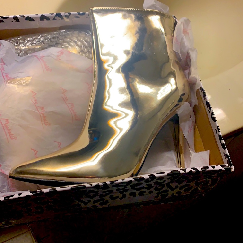 Gold Metallic Booties